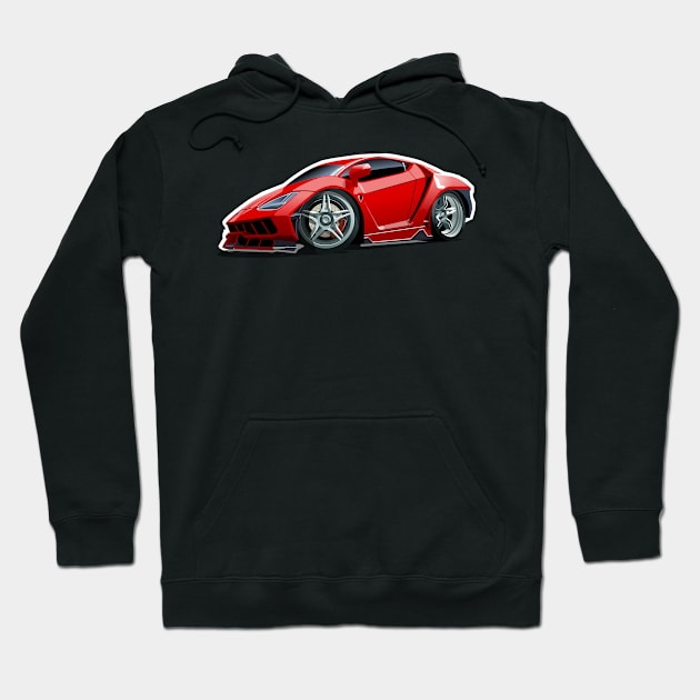 Cartoon car Hoodie by Mechanik